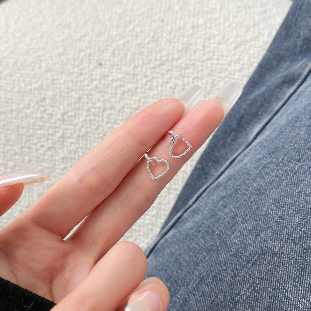 Crystal Heart Drop Earrings