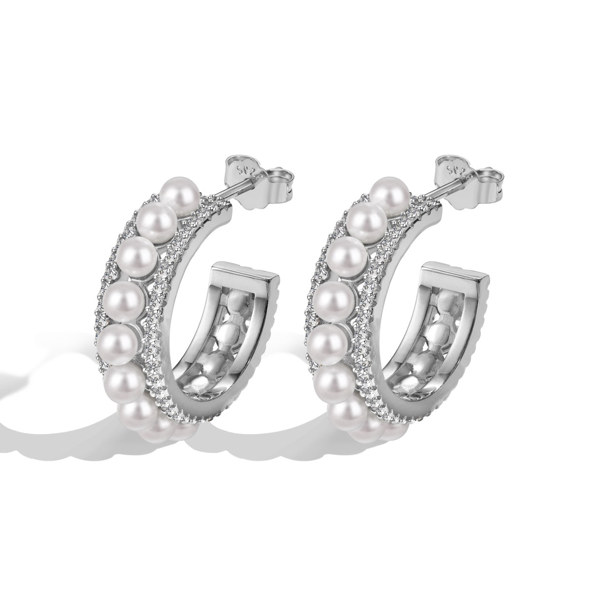 Royal Pearls Hoop Earrings