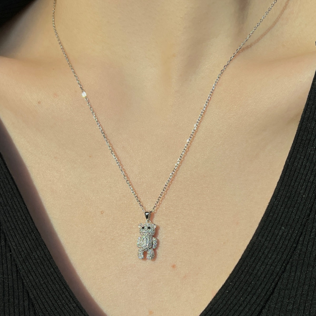 CRYSTAL TEDDY BEAR NECKLACE