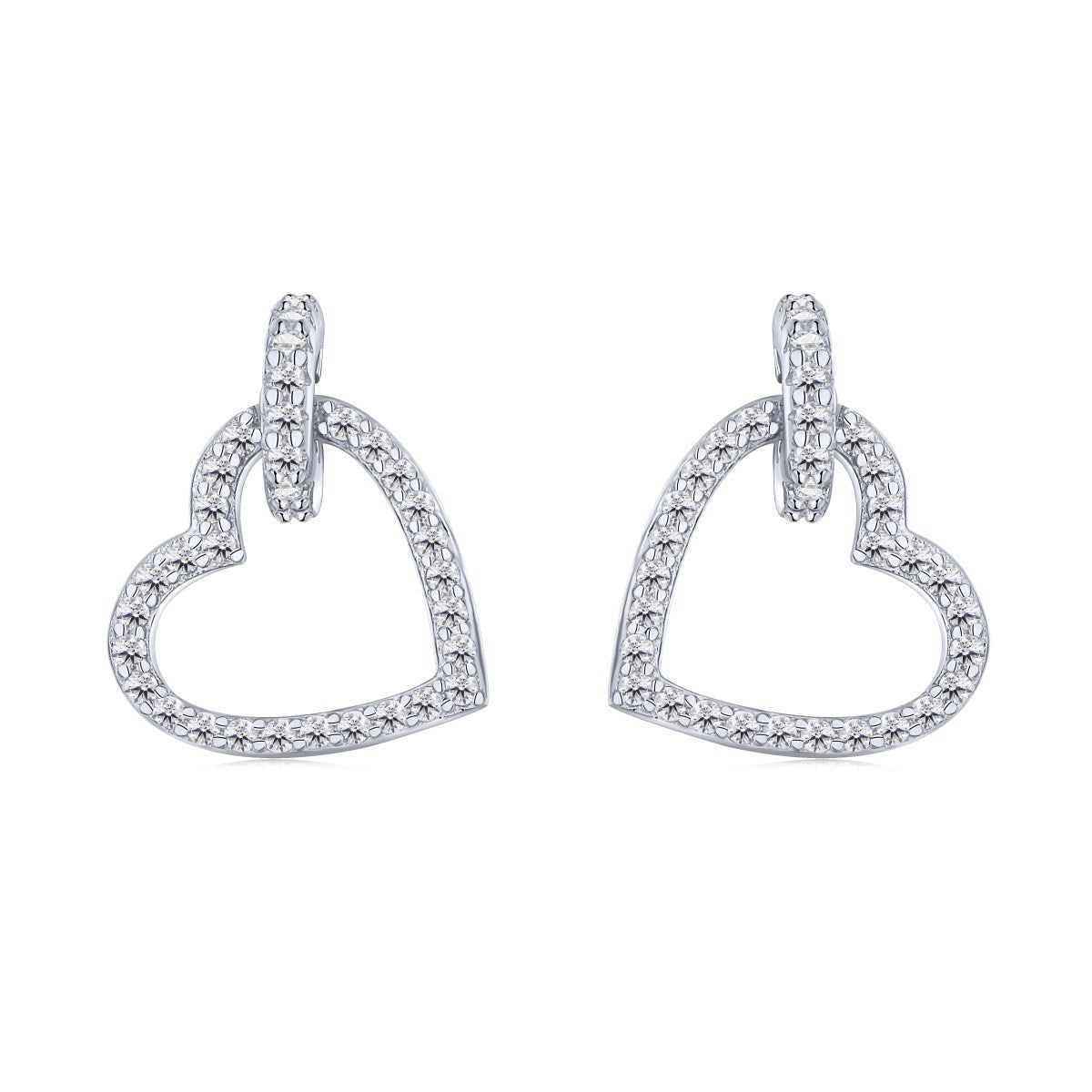 Crystal Heart Drop Earrings