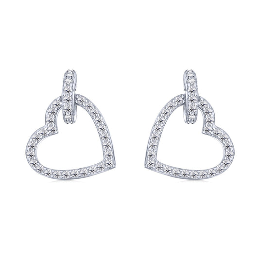 Crystal Heart Drop Earrings