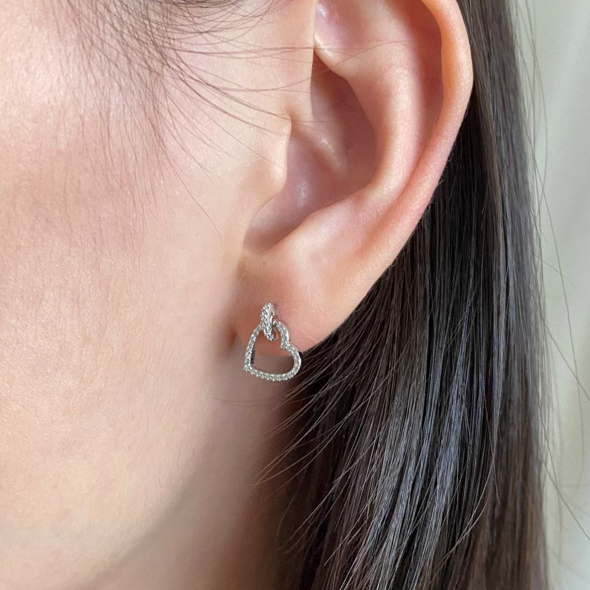 Crystal Heart Drop Earrings