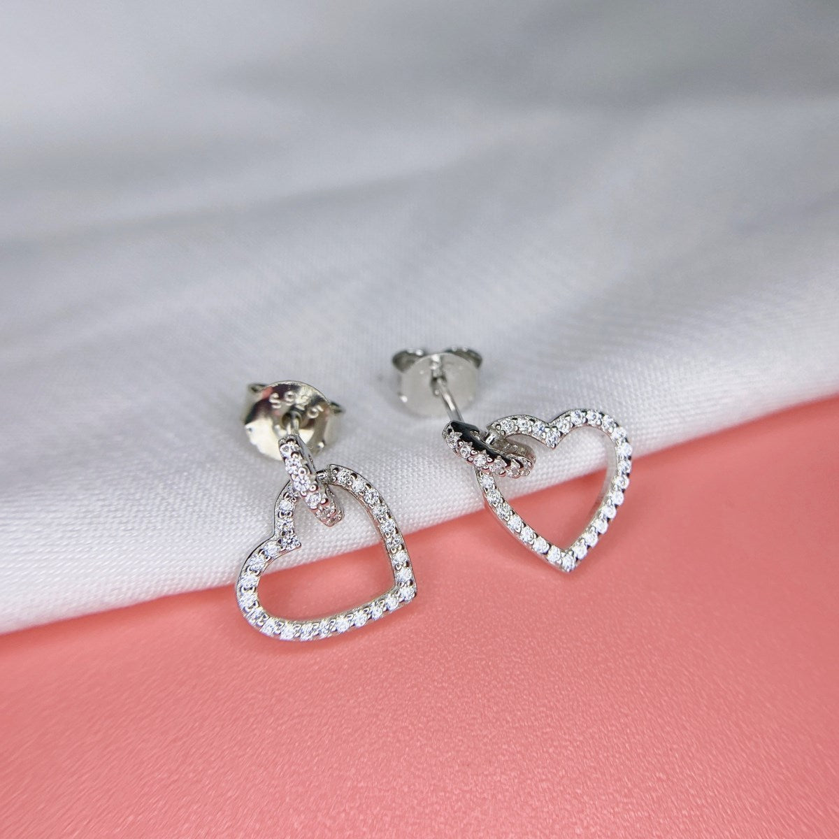 Crystal Heart Drop Earrings