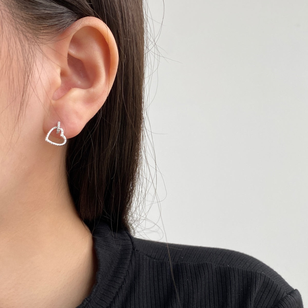 Crystal Heart Drop Earrings