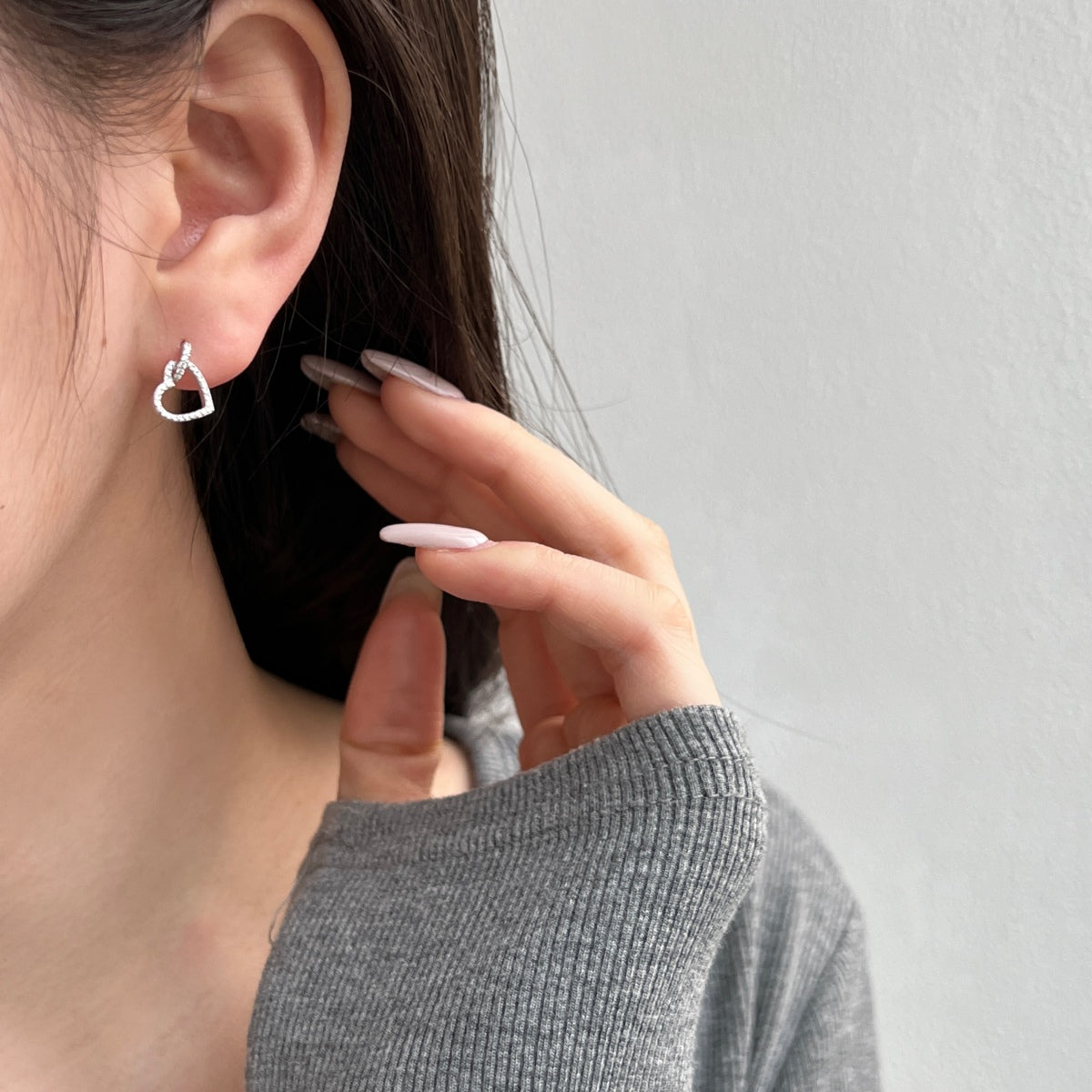 Crystal Heart Drop Earrings
