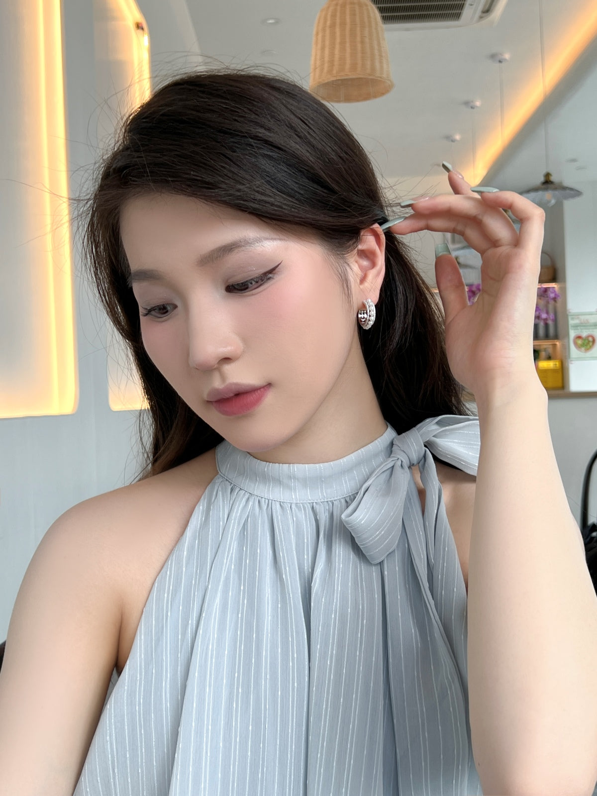 Royal Pearls Hoop Earrings