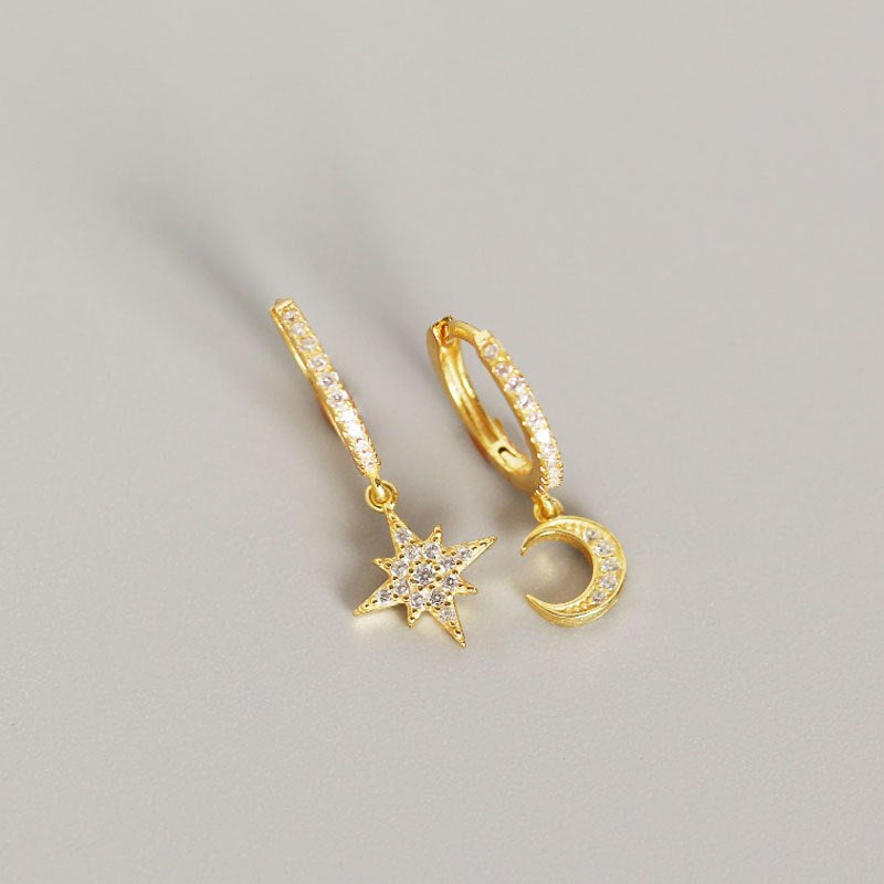 Moon and Star Earrings
