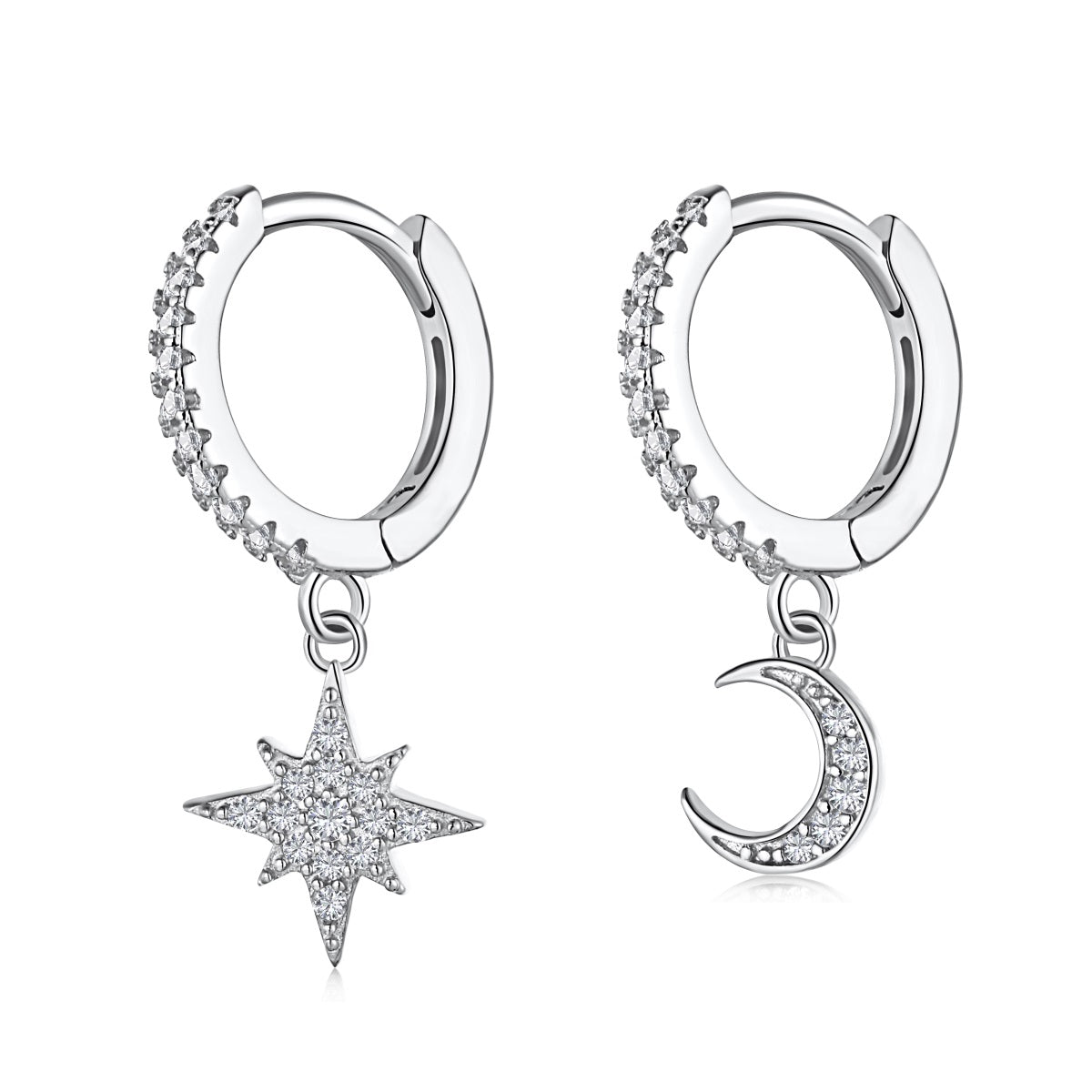 Moon and Star Earrings