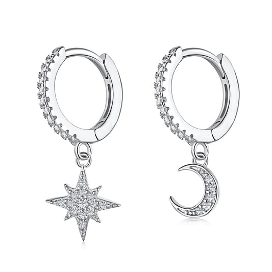 Moon and Star Earrings